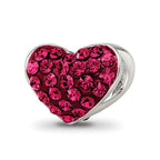 Reflections 925 Sterling Silver Red Preciosa Crystal Heart Bead 9 x 10 mm