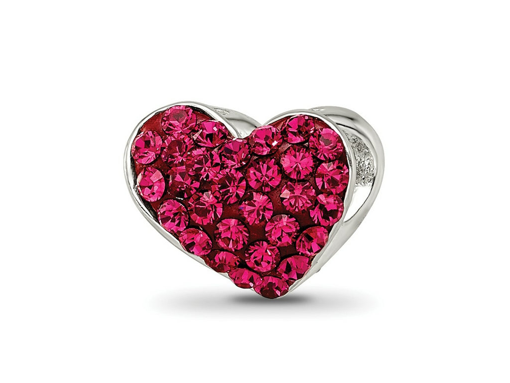 Reflections 925 Sterling Silver Red Preciosa Crystal Heart Bead 9 x 10 mm
