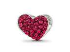 Reflections 925 Sterling Silver Red Preciosa Crystal Heart Bead 9 x 10 mm