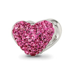 Reflections 925 Sterling Silver Pink Preciosa Crystal Heart Bead 10 x 10 mm