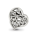 Reflections 925 Sterling Silver Cutout Hearts Bead 10 x 8 mm