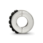 Reflections 925 Sterling Silver Black Preciosa Crystal Bead 9 x 5 mm