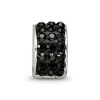 Reflections 925 Sterling Silver Black Preciosa Crystal Bead 9 x 5 mm