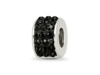 Reflections 925 Sterling Silver Black Preciosa Crystal Bead 9 x 5 mm