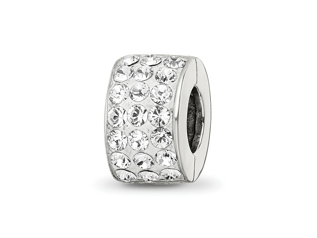 Reflections 925 Sterling Silver Clear Preciosa Crystal Bead 9 x 5 mm