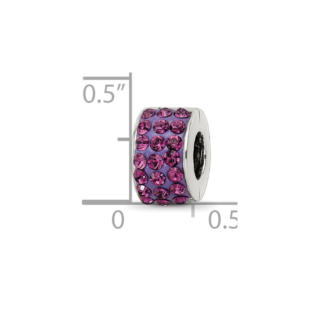 Reflections 925 Sterling Silver Purple Preciosa Crystal Bead 9 x 5 mm