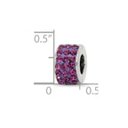 Reflections 925 Sterling Silver Purple Preciosa Crystal Bead 9 x 5 mm