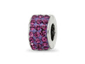 Reflections 925 Sterling Silver Purple Preciosa Crystal Bead 9 x 5 mm