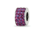 Reflections 925 Sterling Silver Purple Preciosa Crystal Bead 9 x 5 mm
