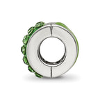 Reflections 925 Sterling Silver Refletions Green Preciosa Crystal Bead 9 x 5 mm
