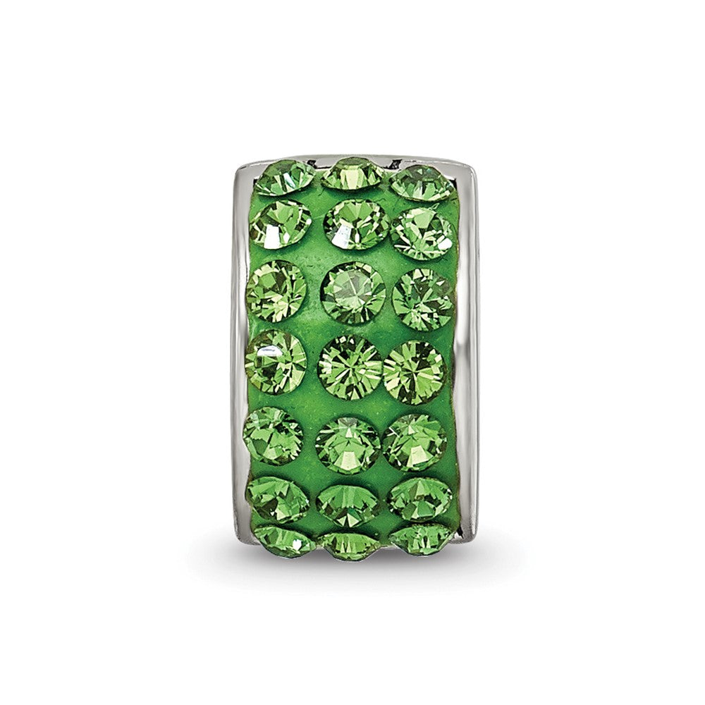 Reflections 925 Sterling Silver Refletions Green Preciosa Crystal Bead 9 x 5 mm