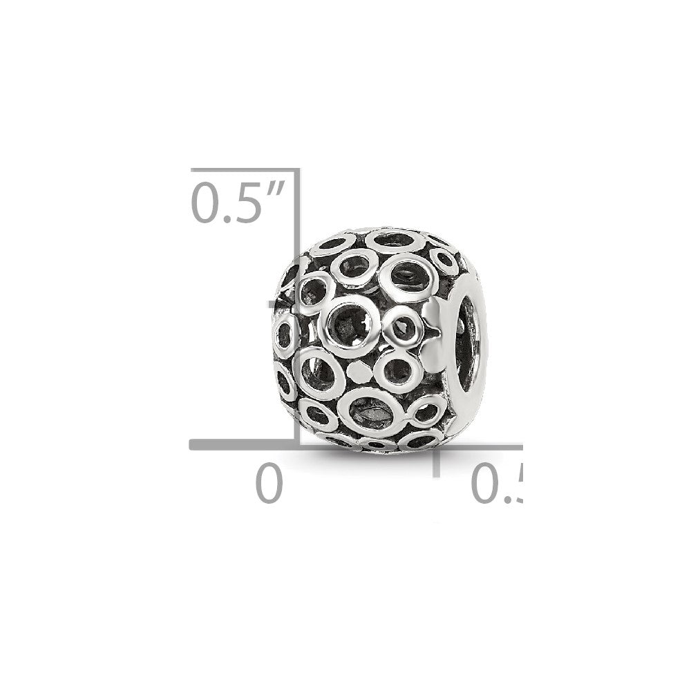 Reflections 925 Sterling Silver Circles Bali Bead 10 x 8 mm