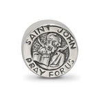 Reflections 925 Sterling Silver Saint John Pray For Us Bead 9 x 9 mm
