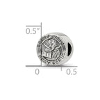 Reflections 925 Sterling Silver Saint John Pray For Us Bead 9 x 9 mm