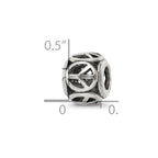 Reflections 925 Sterling Silver Peace Sign Bead 9 x 8 mm