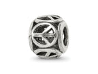 Reflections 925 Sterling Silver Peace Sign Bead 9 x 8 mm