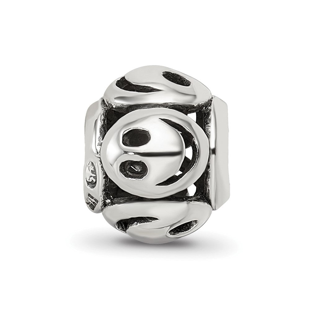 Reflections 925 Sterling Silver Smiley Faces Bead 9 x 7 mm