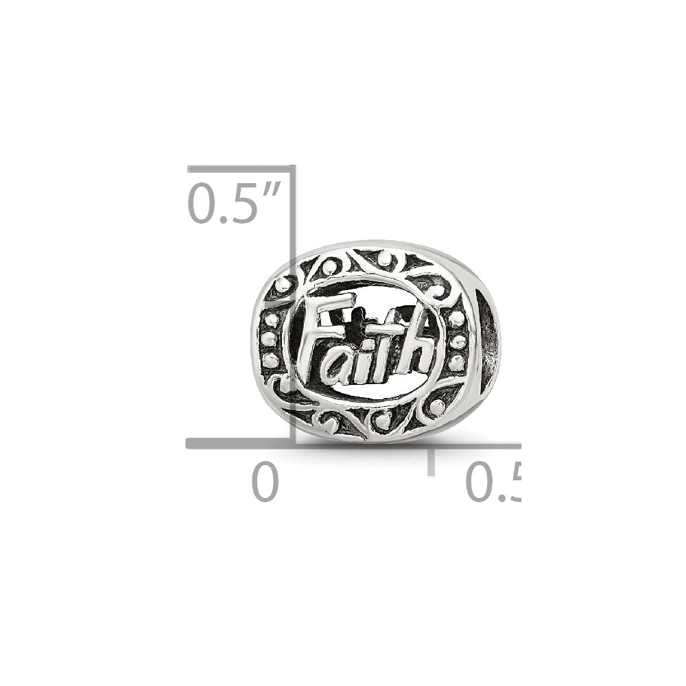 Reflections 925 Sterling Silver Faith Bead 8 x 10 mm