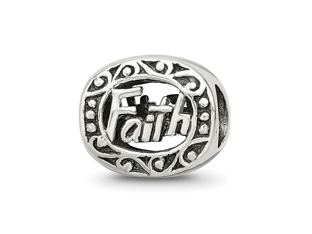 Reflections 925 Sterling Silver Faith Bead 8 x 10 mm