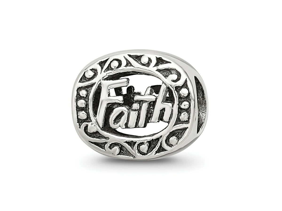 Reflections 925 Sterling Silver Faith Bead 8 x 10 mm