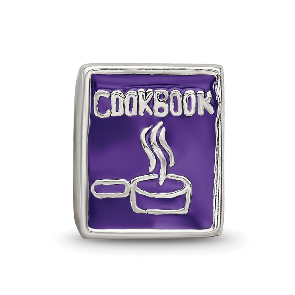 Reflections 925 Sterling Silver Purple Enameled Cookbook Bead 10 x 8 mm