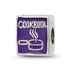 Reflections 925 Sterling Silver Purple Enameled Cookbook Bead 10 x 8 mm