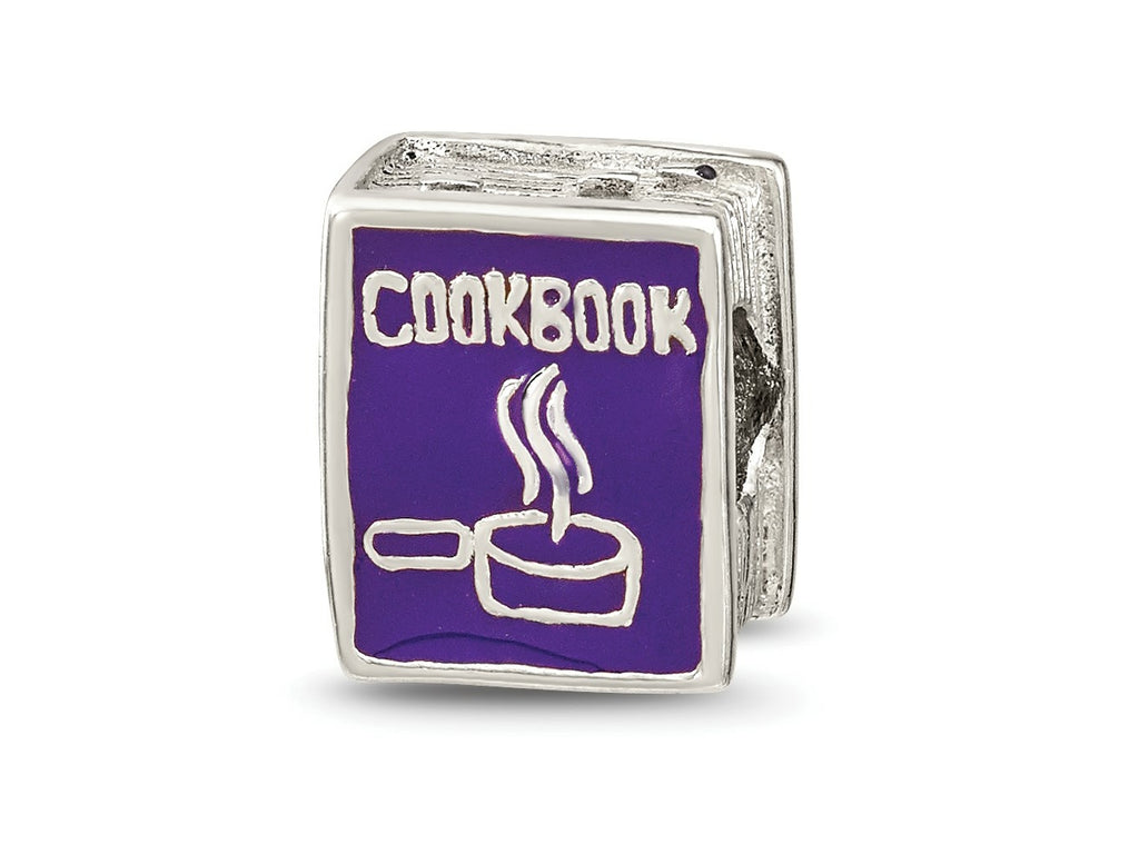 Reflections 925 Sterling Silver Purple Enameled Cookbook Bead 10 x 8 mm