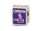 Reflections 925 Sterling Silver Purple Enameled Cookbook Bead 10 x 8 mm