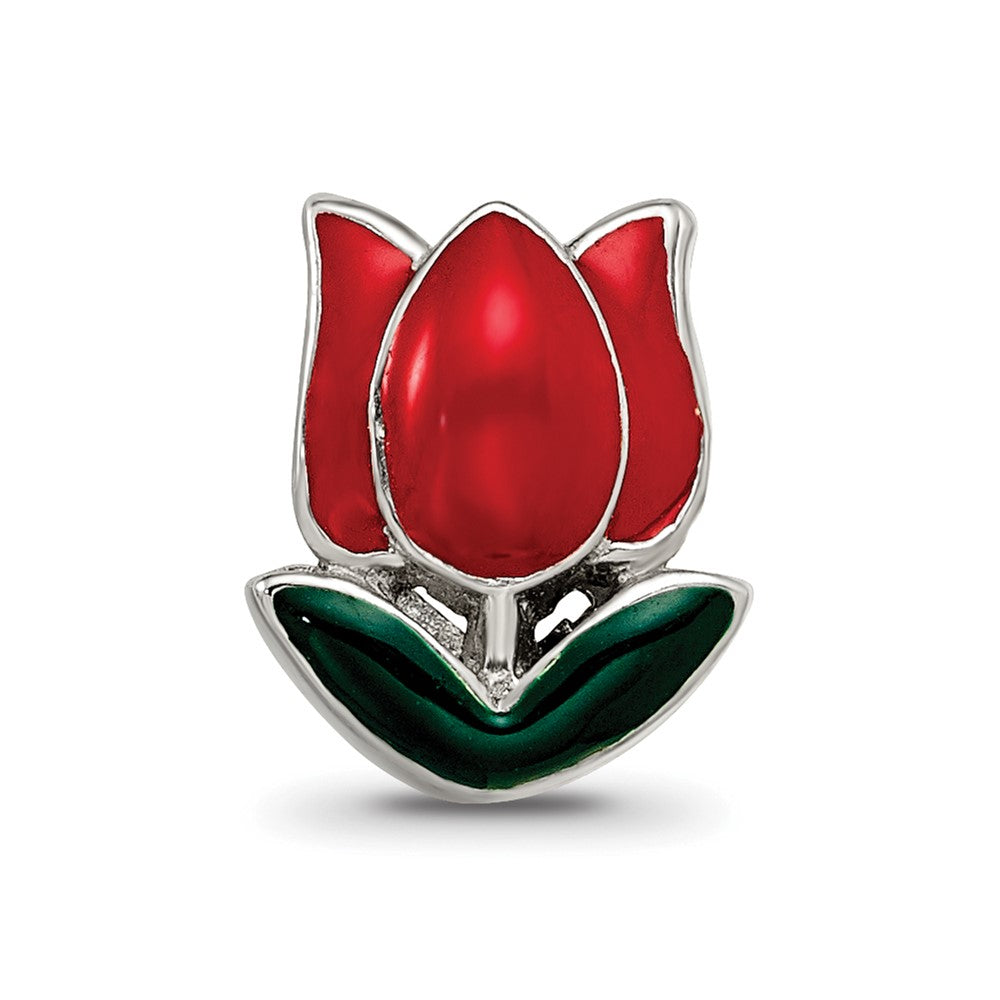 Reflections 925 Sterling Silver Enameled Tulip Bead 10 x 8 mm