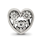 Reflections 925 Sterling Silver Mom Heart Bead 10 x 10 mm