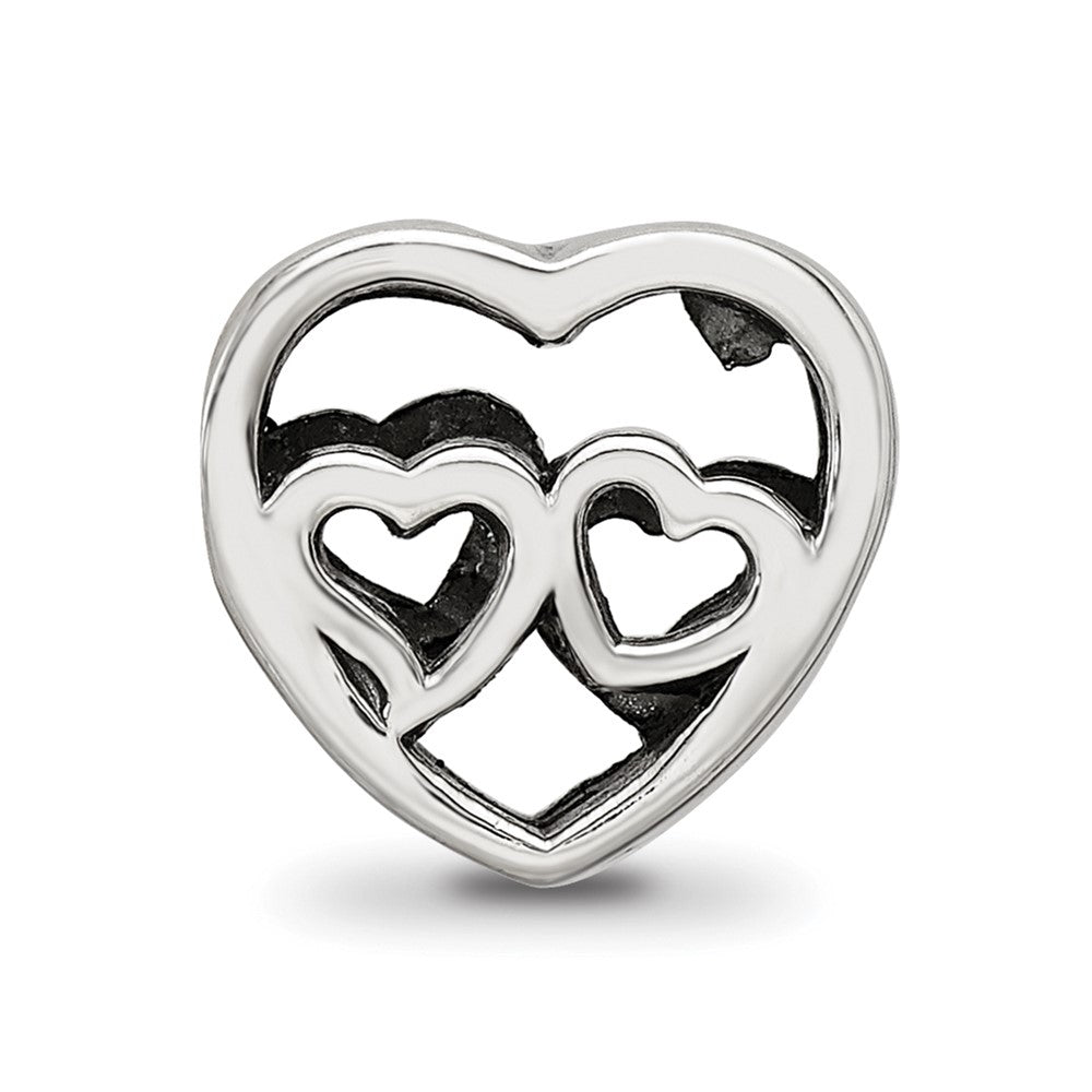 Reflections 925 Sterling Silver Two Hearts Bead 10 x 10 mm