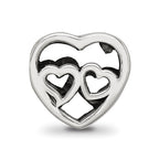 Reflections 925 Sterling Silver Two Hearts Bead 10 x 10 mm