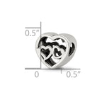 Reflections 925 Sterling Silver Two Hearts Bead 10 x 10 mm