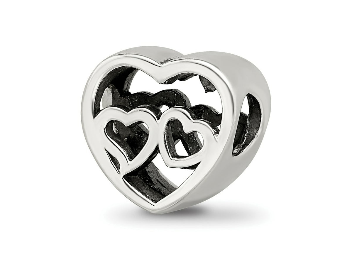 Reflections 925 Sterling Silver Two Hearts Bead 10 x 10 mm