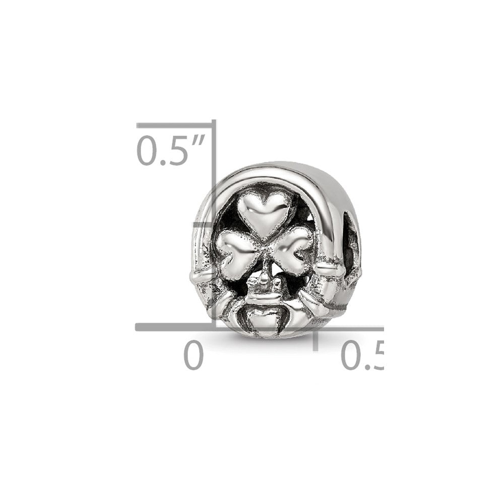 Reflections 925 Sterling Silver Three Leaf Clover Bead 10 x 9 mm
