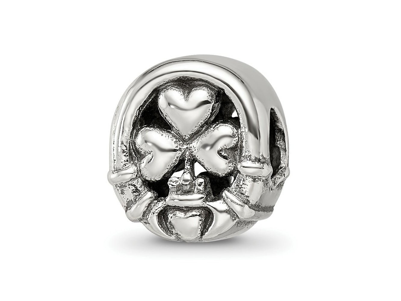 Reflections 925 Sterling Silver Three Leaf Clover Bead 10 x 9 mm