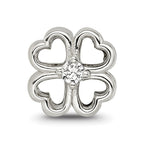 Reflections 925 Sterling Silver Four Leaf Clover with CZ Bead 10 x 10 mm