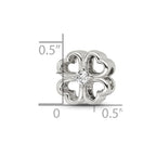 Reflections 925 Sterling Silver Four Leaf Clover with CZ Bead 10 x 10 mm