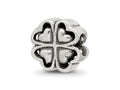 Reflections 925 Sterling Silver Four Leaf Heart Clover Bead 10 x 10 mm