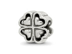 Reflections 925 Sterling Silver Four Leaf Heart Clover Bead 10 x 10 mm