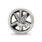 Reflections 925 Sterling Silver Dove and Peace Sign Bead 10 x 10 mm