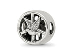 Reflections 925 Sterling Silver Dove and Peace Sign Bead 10 x 10 mm