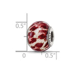 Reflections 925 Sterling Silver Italian Pink and Brown with Glitter Glass Bead 12 x 10 mm