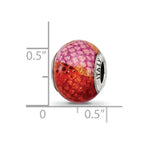 Reflections 925 Sterling Silver Italian Pink and Orange Python Glass Bead 12 x 10 mm