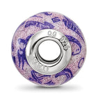 Reflections 925 Sterling Silver Italian Decorative Purple Glass Bead 12 x 10 mm