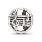 Reflections 925 Sterling Silver Music Notes and Staff Bead 10 x 10 mm