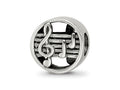 Reflections 925 Sterling Silver Music Notes and Staff Bead 10 x 10 mm