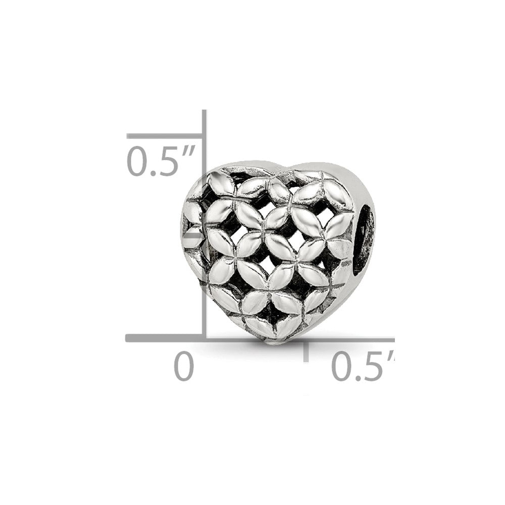 Reflections 925 Sterling Silver Heart Bead 10 x 10 mm