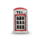 Reflections 925 Sterling Silver Enameled Telephone Booth Bead 10 x 5 mm