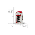 Reflections 925 Sterling Silver Enameled Telephone Booth Bead 10 x 5 mm